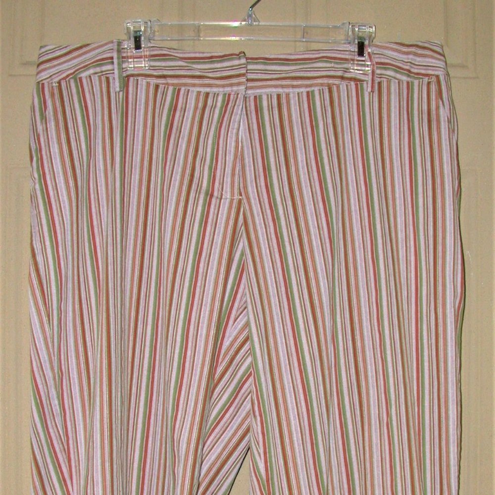 George Women's Capris Zipper and Button/Hook Closure ~ Multi Stripe ~ Size 18W